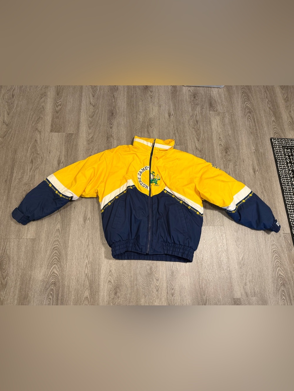 Vintage 90s Starter Notre Dame Fighting Irish Jacket Mens L Puffy Full Zip